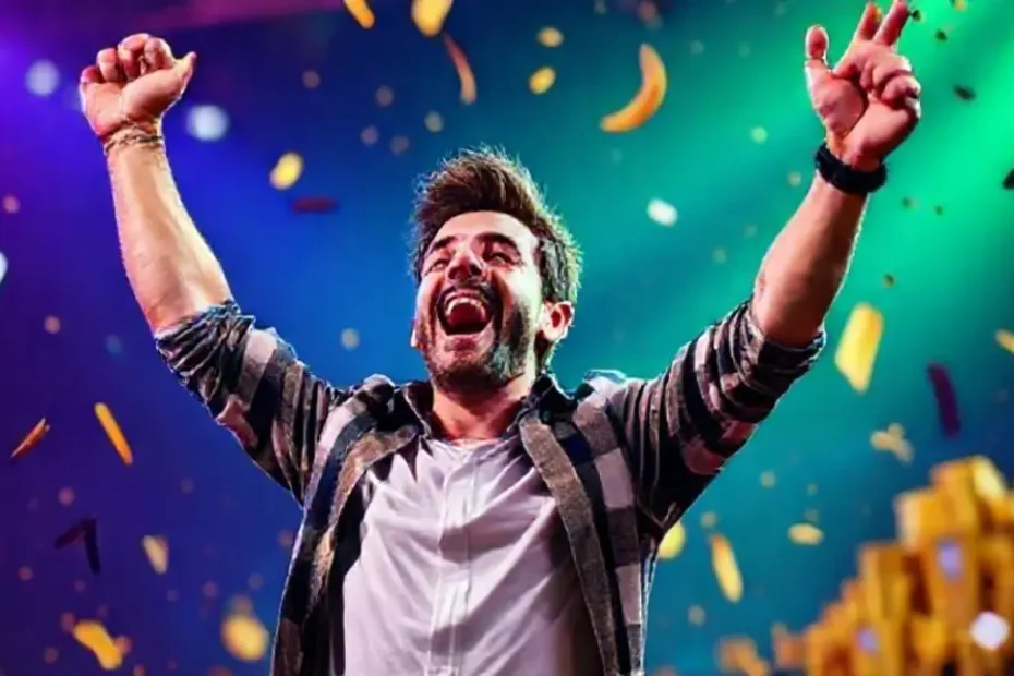 Pessoa comemorando o saque na plataforma de apostas Brabet