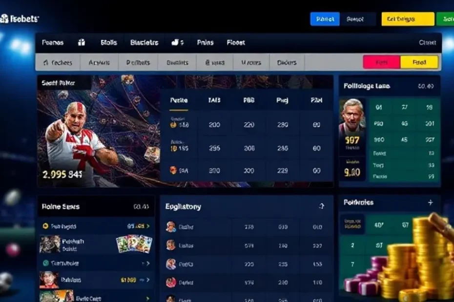 Imagem de uma interface moderna de apostas esportivas online